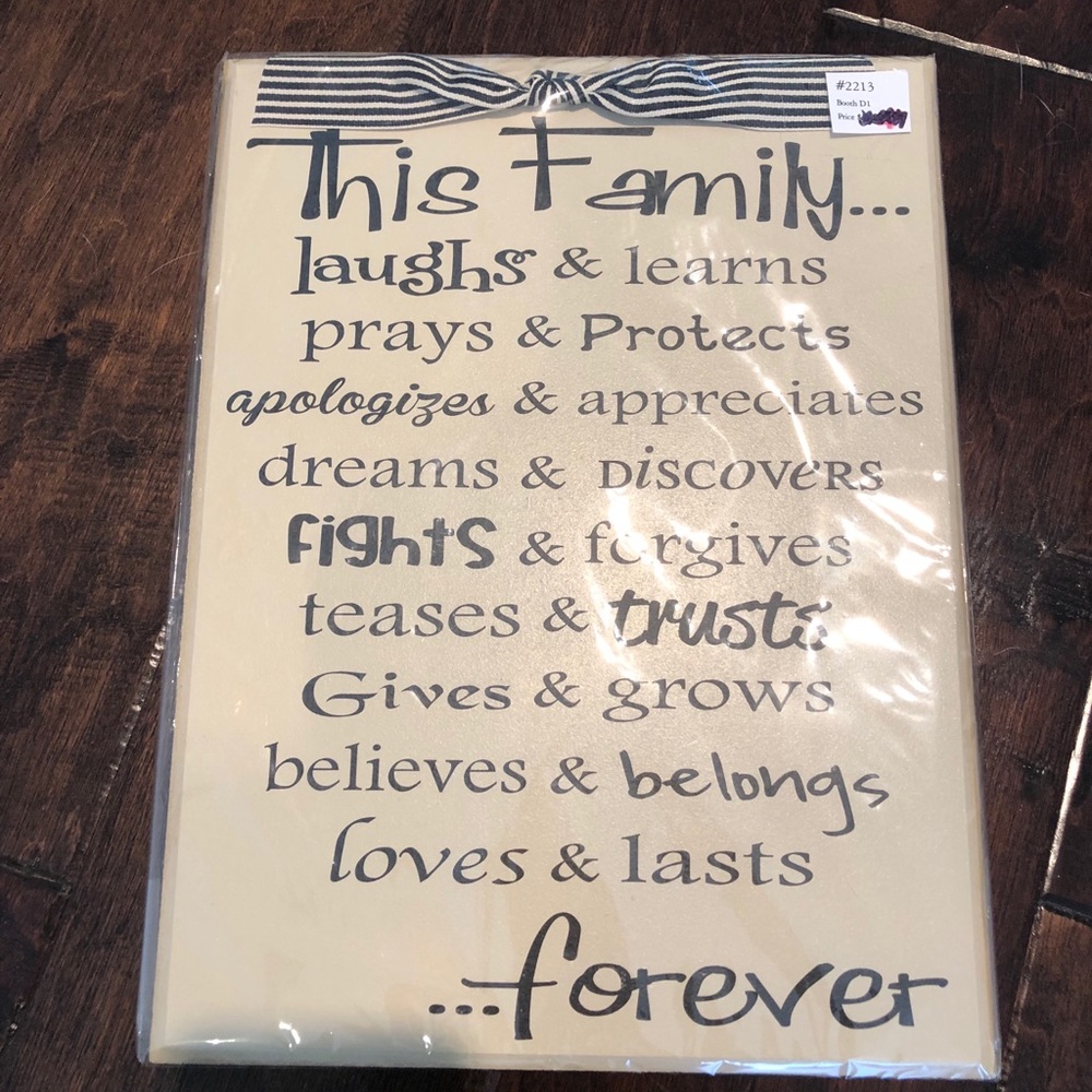 Wood ‘This Family” Plaque